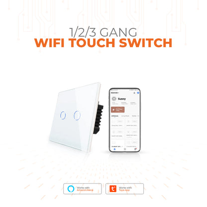 1/2/3 Gang Tuya Smart life WiFi Wall Touch Switch Panel Light