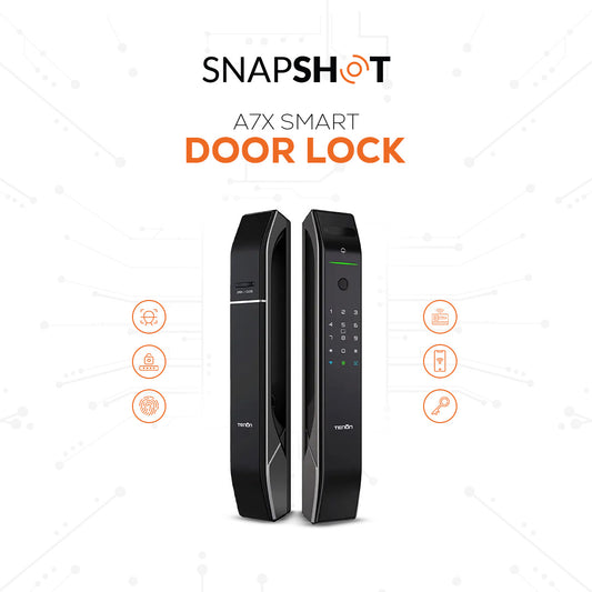 Tenon A7X Electronic Automatic Biometric Fingerprint Face Recognition Lock Tuya APP Wifi Card 3D Face Detection Smart Door Lock