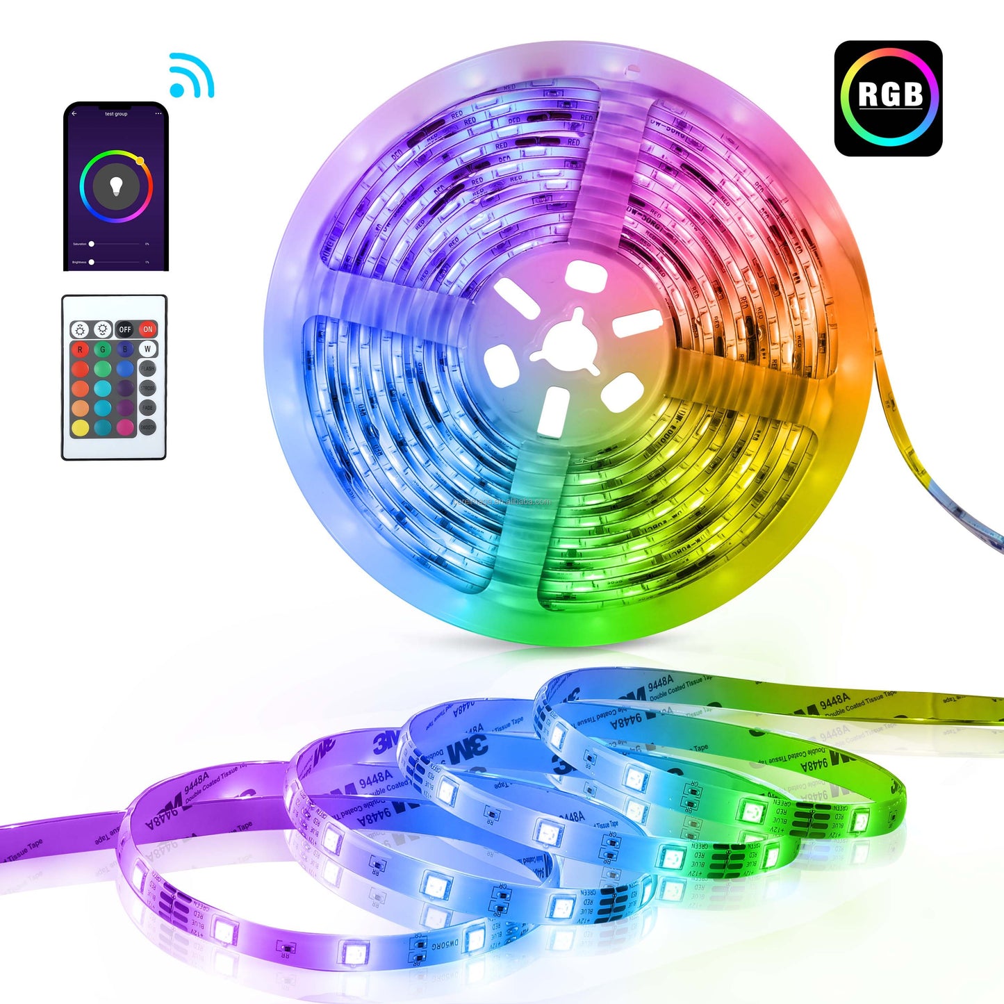 RGB color Smart Music LED Strip Light 10m