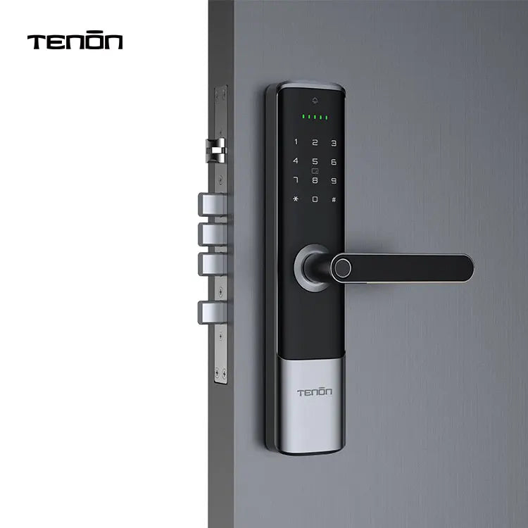 Tenon K6 Tuya Waterproof Electronic Smart Door Lock Digital Intelligent Card Biometric Fingerprint Door Handle Lock