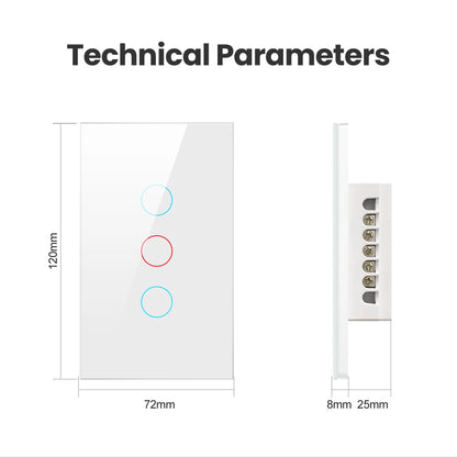 Zigbee Glass Touch Screen Smart Wall Light Switch Work With Alexa Google Home Tuya