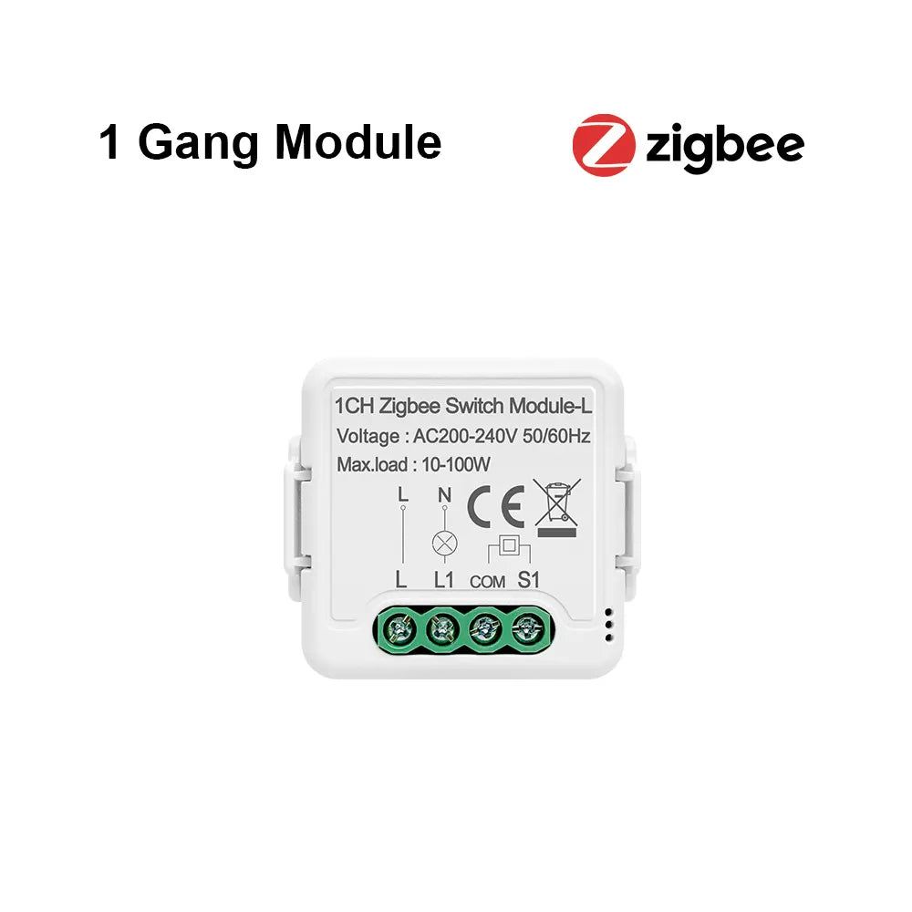 Zigbee Smart Switch Module No Neutral Wire Tuya Zigbee 3.0 10A