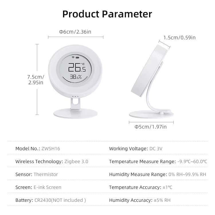 ZIGBEE SMART HUMIDITY & TEMPERATURE SENSOR