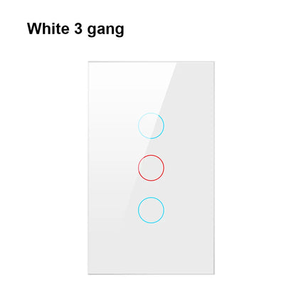 Zigbee Glass Touch Screen Smart Wall Light Switch Work With Alexa Google Home Tuya