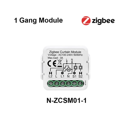 Tuya Zigbee 3.0 Smart Home Wireless Mini Curtain Switch Relay Module for Roller Blind Shutter Curtain Motors