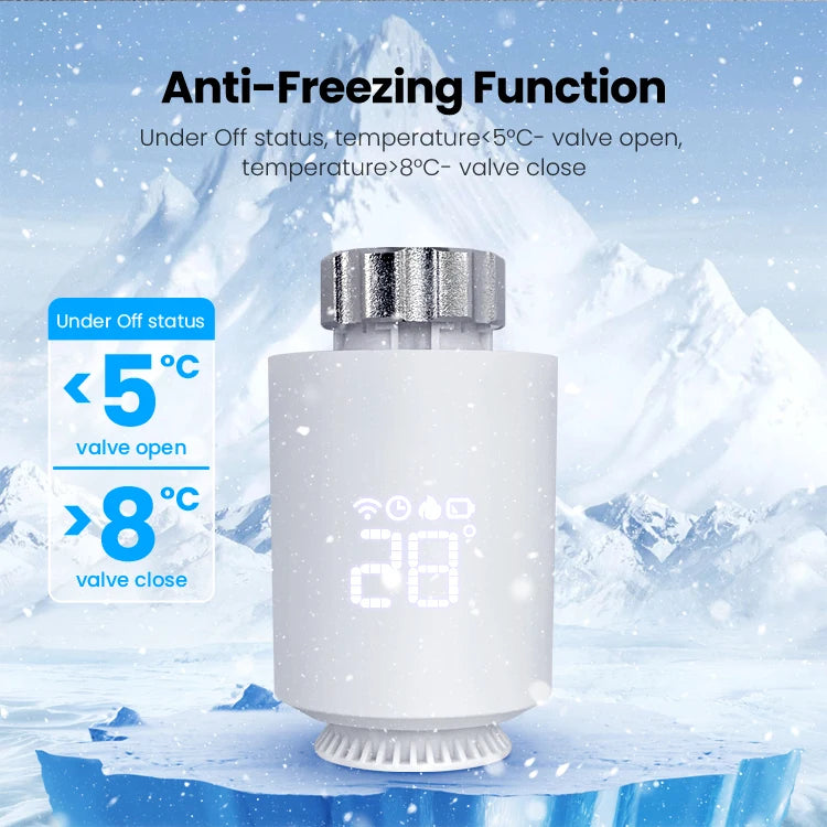 Zigbee Smart TRV Programmable Smart Thermostat Radiator Valve Temperature Controller Work with Alexa Google Home Alice