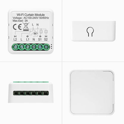 AVATTO Tuya smart life 240V 3A 1/2Gang smart wifi curtain switch module, Smart Home Automation Module APP control smart curtain breaker
