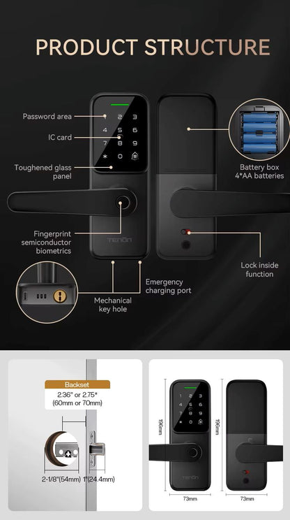 TENON K8 Mini Smart Door Handle Lock