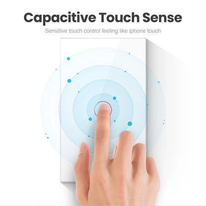 Zigbee Glass Touch Screen Smart Wall Light Switch Work With Alexa Google Home Tuya