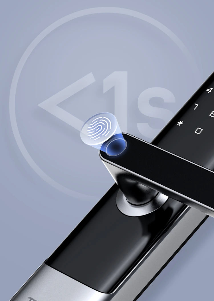 Tenon K6 Tuya Waterproof Electronic Smart Door Lock Digital Intelligent Card Biometric Fingerprint Door Handle Lock