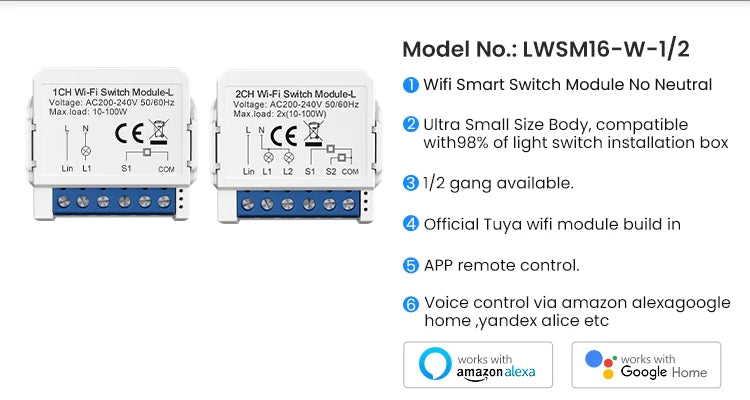 WiFi Smart Switch Module No Neutral