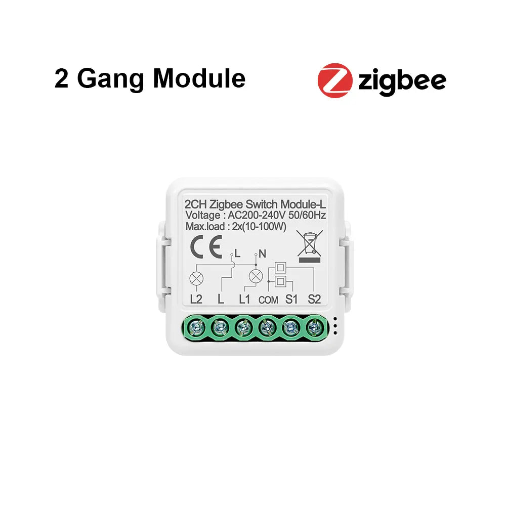 Zigbee Smart Switch Module No Neutral Wire Tuya Zigbee 3.0 10A