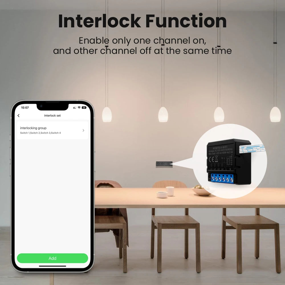 Tuya Wifi Smart Home Relay Switch Module Work with APP Alexa,Google Home Voice Control