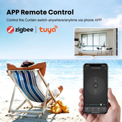 Tuya Zigbee 3.0 Smart Home Wireless Mini Curtain Switch Relay Module for Roller Blind Shutter Curtain Motors