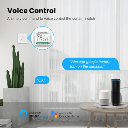 AVATTO Tuya smart life 240V 3A 1/2Gang smart wifi curtain switch module, Smart Home Automation Module APP control smart curtain breaker