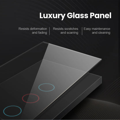 Zigbee Glass Touch Screen Smart Wall Light Switch Work With Alexa Google Home Tuya