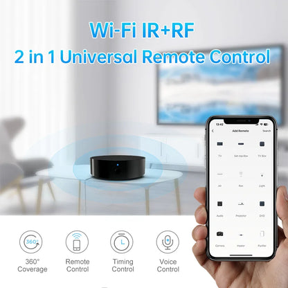 Wifi IR RF universal remote control smart wifi universal infrared RF433 RF315 APP Alexa Voice Control