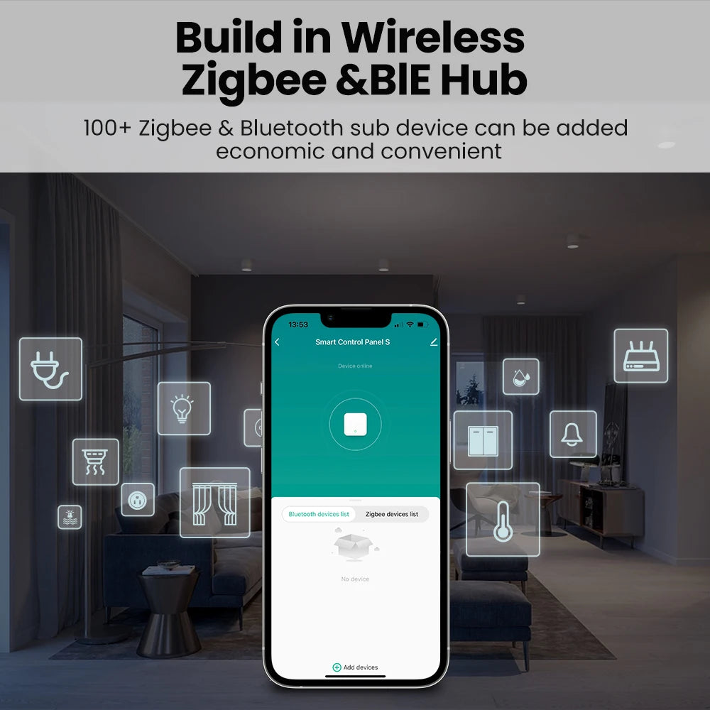 AVATTO TE6 Smart Touch Screen Center Control Panel Built In Alexa Tuya Wifi