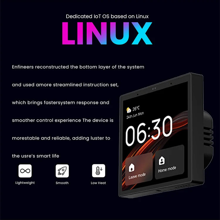 AVATTO TE6 Smart Touch Screen Center Control Panel Built In Alexa Tuya Wifi