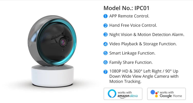 2mp Infrared Night Vision Two Way Audio Tuya Smart Home Wifi Camera