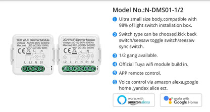 Wifi Dimmer Switch Module 2 Way Control Work With APP Alexa,Google Home