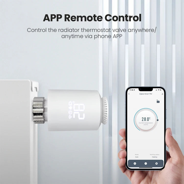 Zigbee Smart TRV Programmable Smart Thermostat Radiator Valve Temperature Controller Work with Alexa Google Home Alice