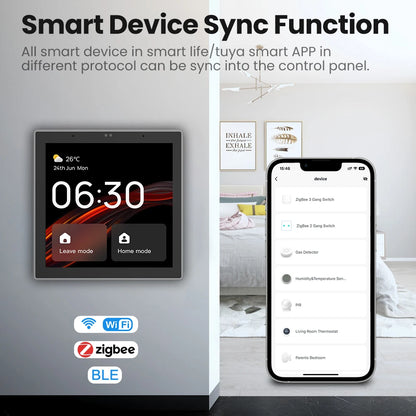 AVATTO TE6 Smart Touch Screen Center Control Panel Built In Alexa Tuya Wifi