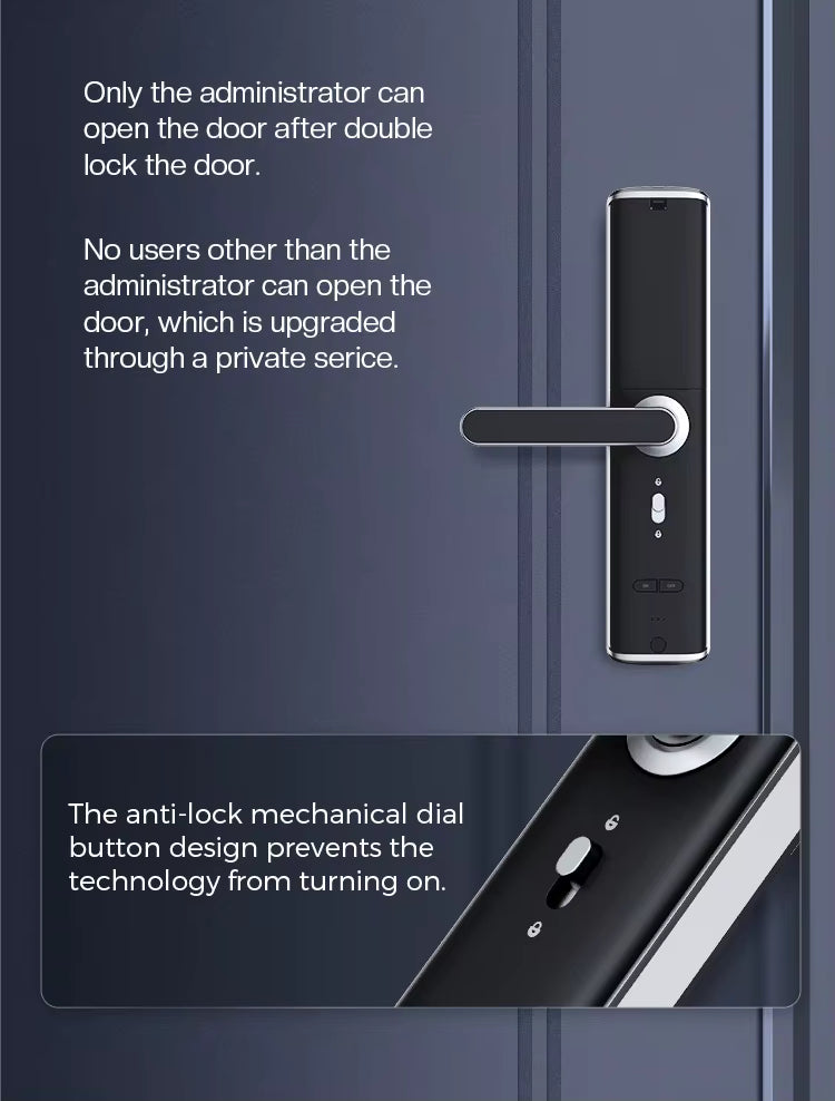 Tenon K6 Tuya Waterproof Electronic Smart Door Lock Digital Intelligent Card Biometric Fingerprint Door Handle Lock