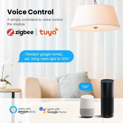 AVATTO Zigbee Dimmer Switch Module 1/2 Gang  Support 2 Way Control APP Control Alexa Voice Control