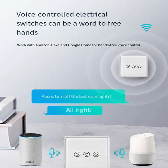 1/2/3 Gang Tuya Smart life WiFi Wall Touch Switch Panel Light