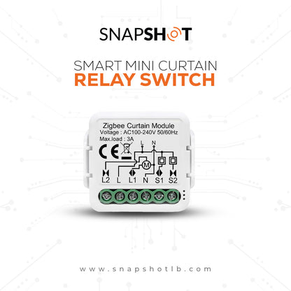 Tuya Zigbee 3.0 Smart Home Wireless Mini Curtain Switch Relay Module for Roller Blind Shutter Curtain Motors